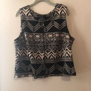 Ashley Stewart 14/16 peplum Black and Tan blouse